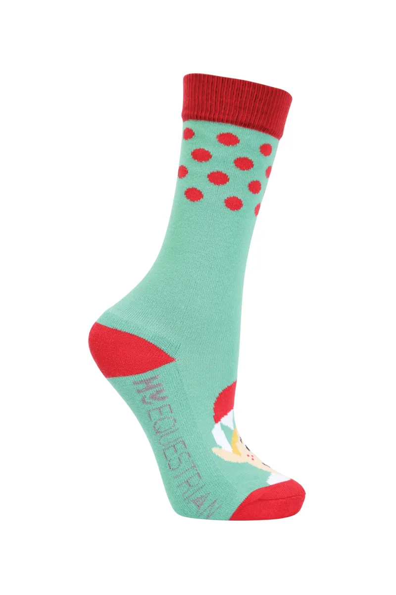 Hy Equestrian Children's Christmas Socks - Pack Of 3 - Child 8- 12-1